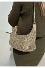 Kadin Isiltili File Orme Zincirli El Ve Omuz Cantasi - Resim 3