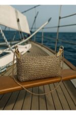 Kadin Isiltili File Orme Zincirli El Ve Omuz Cantasi - Resim 4