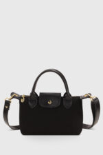 Siyah Kanvas Pu Deri Kadin Capraz Askili Cok Yonlu Canta - Resim 3