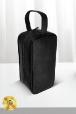 Vegan Deri Kisisel Bakim Ve Seyehat Canta Genis Hacimli El Cantasi Siyah 140 001 - Resim 2