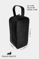 Vegan Deri Kisisel Bakim Ve Seyehat Canta Genis Hacimli El Cantasi Siyah 140 001 - Resim 4