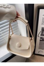 Krem Zincirli Baget Canta - Resim 1