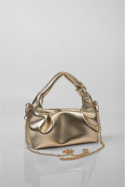 Kadin Altin Sari Mini Zincirli El Ve Omuz Cantasi - Resim 1
