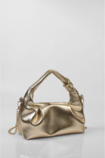 Kadin Altin Sari Mini Zincirli El Ve Omuz Cantasi - Resim 2