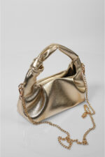 Kadin Altin Sari Mini Zincirli El Ve Omuz Cantasi - Resim 4