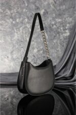 Siyah Fermuarli Astarli Ayarlanabilir Askili El Ve Omuz Cantasi - Resim 3