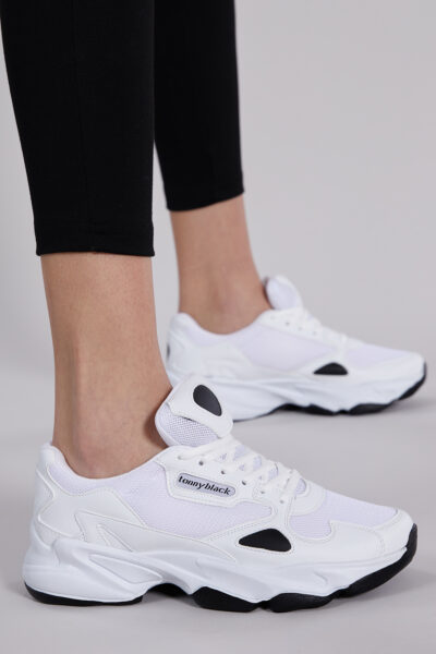 Unisex Beyaz Siyah Spor Ayakkabi Zhr - Resim 2