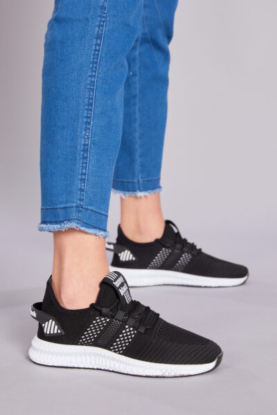 Unisex Siyah Beyaz Spor Ayakkabi Tbidl - Resim 1