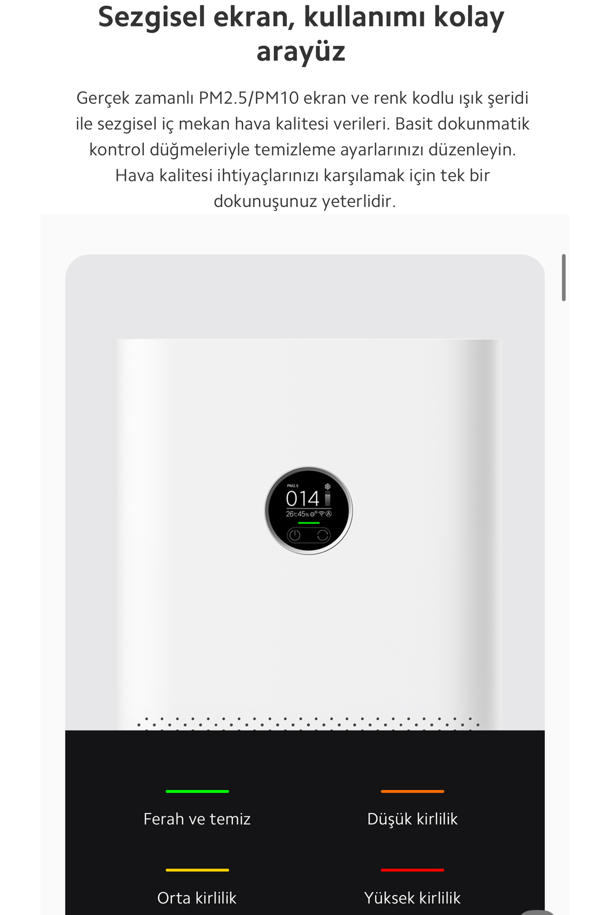 Akilli Hava Temizleyici Cift Etkili Pm2 5 Pm10 Sensoru 3 U 1 Arada Filtre 124M2 - Resim 2