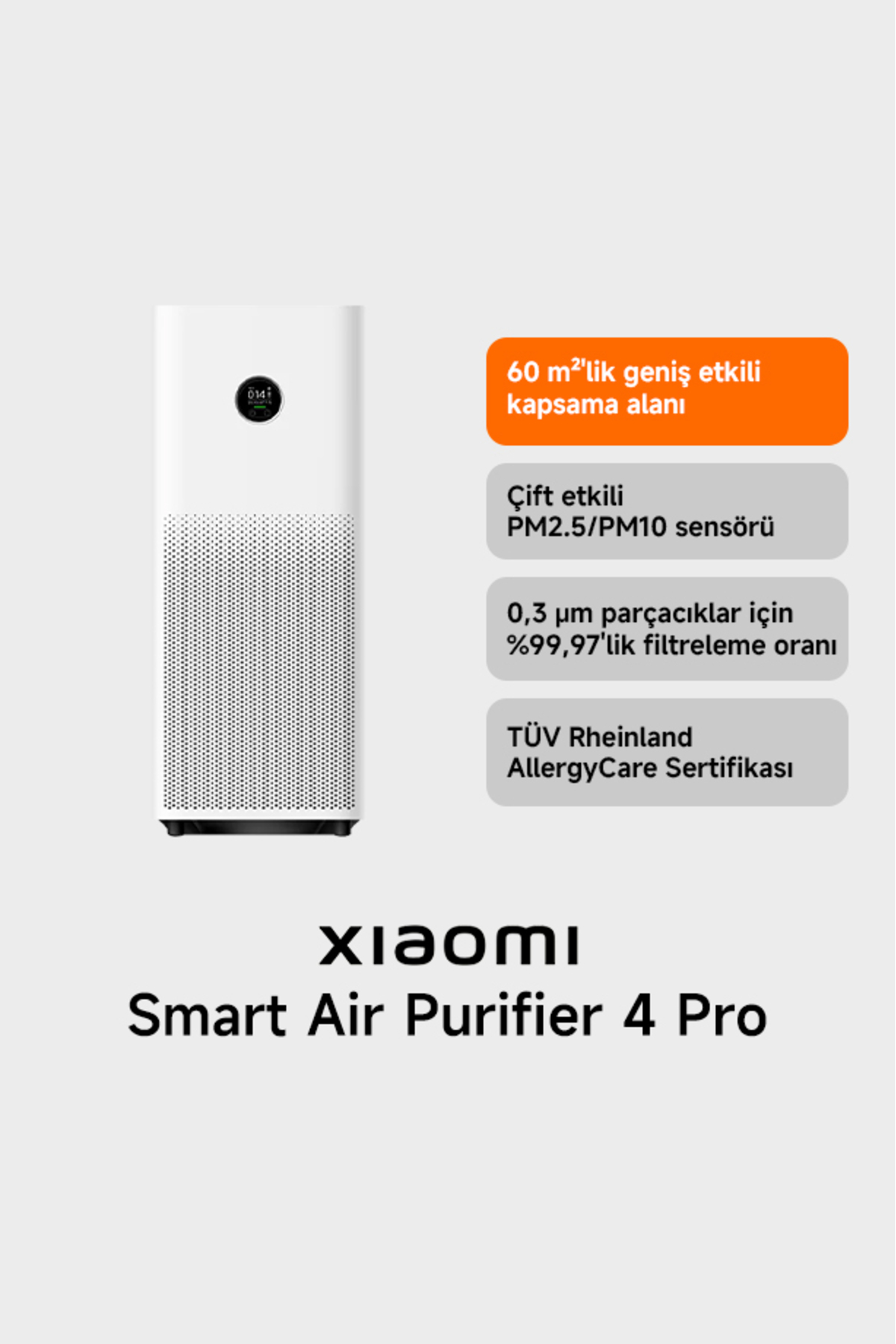 Smart Air Purifier 4 Pro Akilli Hava Temizleyici Xiami Turkiye Garantili - Resim 1
