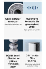 Compact Hava Temizleyici Alerjen Giderme Akilli Kontrol 3 U 1 Arada Yuksek Verimli Filtre - Resim 3