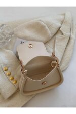 Krem Zincirli Baget Canta - Resim 2