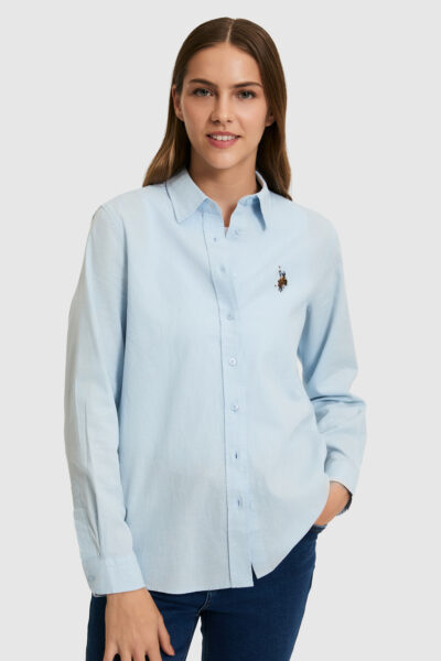 USPoloAssn Kadin Siyah Uzun Kollu Basic Gomlek 50320204 Vr046
