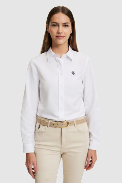 USPoloAssn Kadin Acik Mavi Uzun Kollu Basic Gomlek 50324791 Vr003